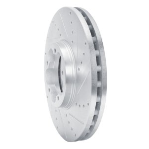 Ford Transit-150 Brake Rotor (1) - Front Right - R1 Concepts - Drilled & Slotted - Silver - `14-`19